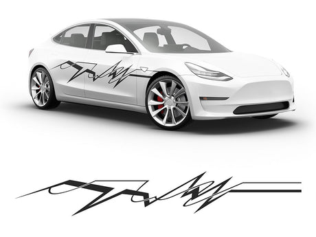 3M Black EKG Body Graphic~Full Side Auto Decal Kit~0