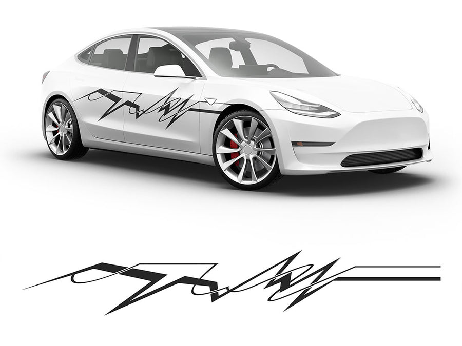 3M Black EKG Body Graphic~Full Side Auto Decal Kit~0