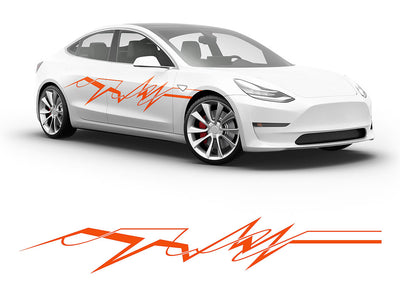 3M Bright Orange EKG Body Graphic~Full Side Auto Decal Kit~0