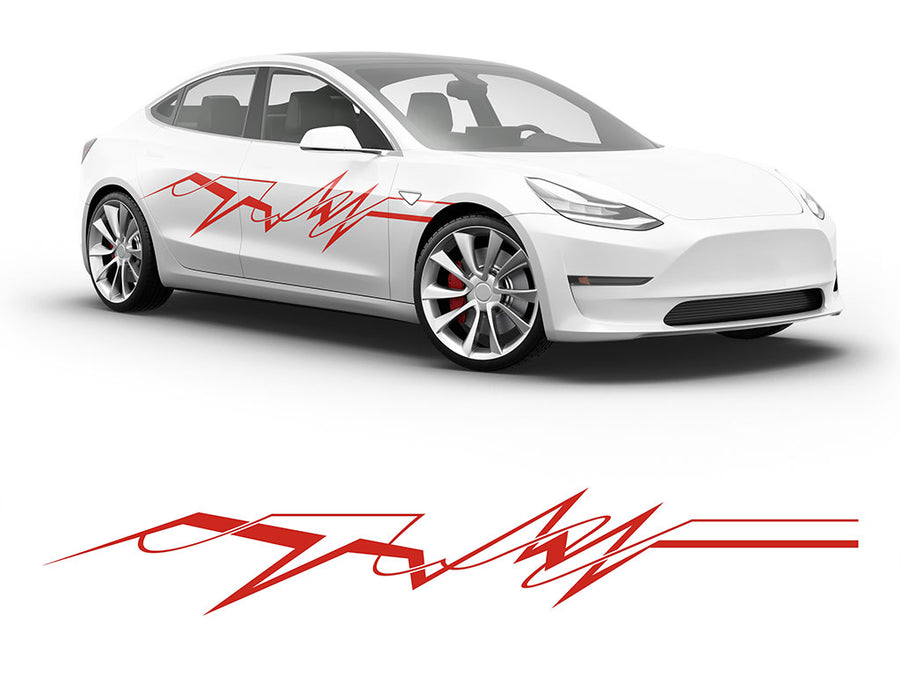 3M Light Red EKG Body Graphic~Full Side Auto Decal Kit~0
