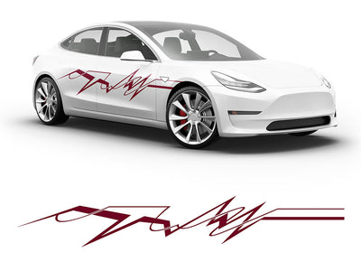 3M Burgundy EKG Body Graphic~Full Side Auto Decal Kit~0