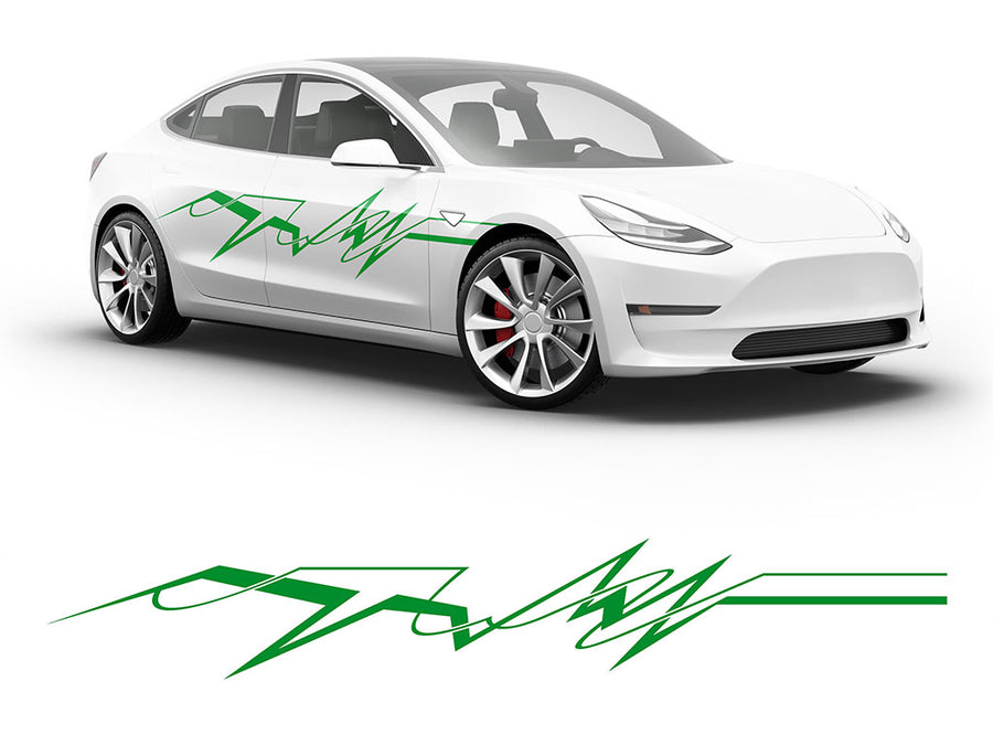 3M Bright Green EKG Body Graphic~Full Side Auto Decal Kit~0