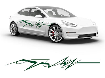 3M Dark Green EKG Body Graphic~Full Side Auto Decal Kit~0