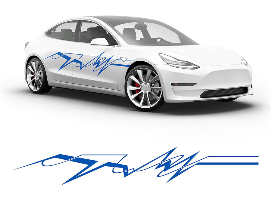 3M Azure Blue EKG Body Graphic~Full Side Auto Decal Kit~0
