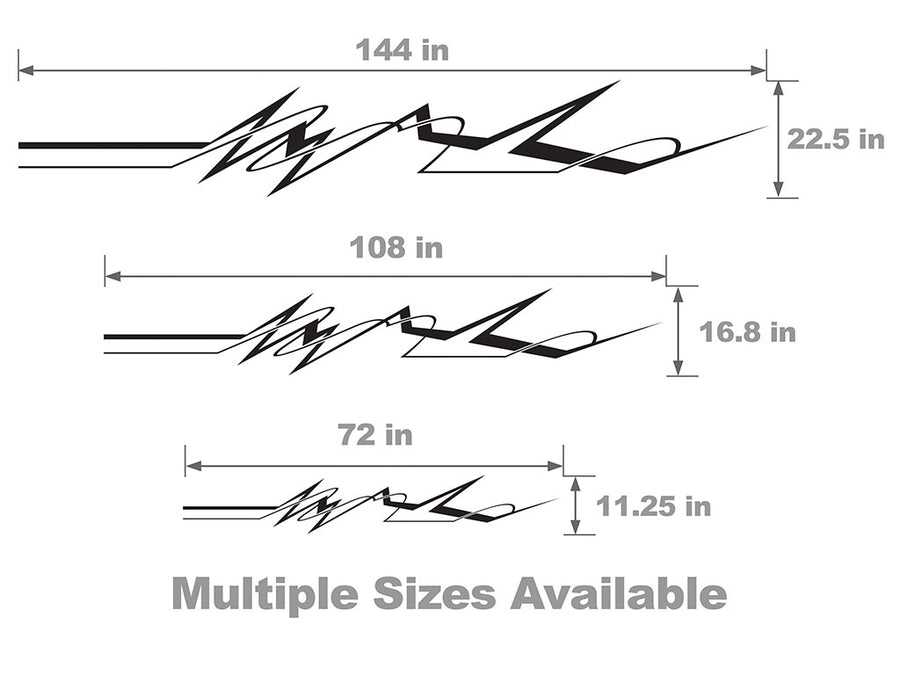 EKG Vehicle Body Graphic Size Chart