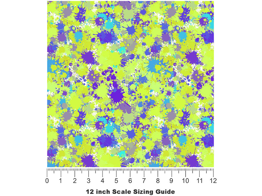 Electric Avenue Paint Splatter Vinyl Film Pattern Size 12 inch Scale~Rwraps Electric Avenue Paint Splatter Sizing Chart~2