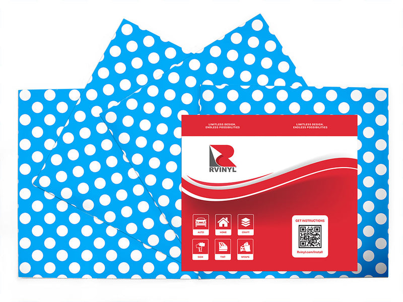 electric blue polka dot Craft Vinyl Sheet Pack