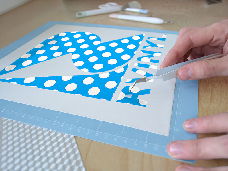 electric blue polka dot Easy Weed Craft Vinyl
