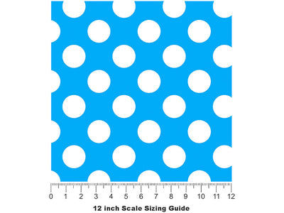 Electric Blue Polka Dot Vinyl Film Pattern Size 12 inch Scale~Rwraps Electric Blue Polka Dot Sizing Chart~2