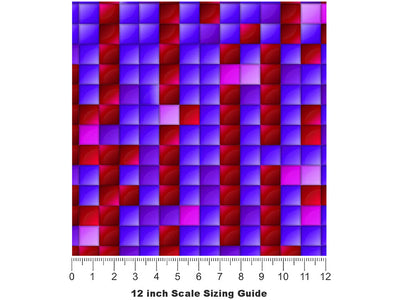 Electric Currents Mosaic Vinyl Film Pattern Size 12 inch Scale~Rwraps Electric Currents Mosaic Sizing Chart~2