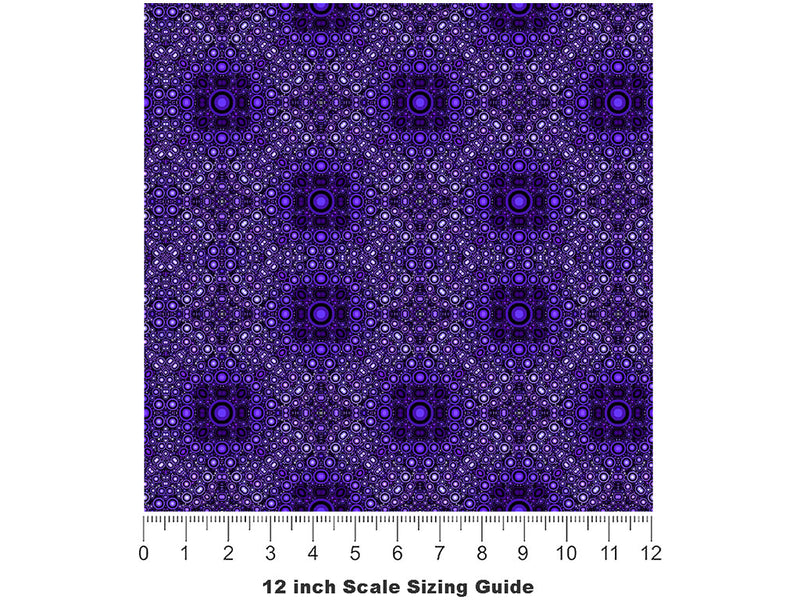 Electric Indigo Mosaic Vinyl Film Pattern Size 12 inch Scale~Rwraps Electric Indigo Mosaic Sizing Chart~2