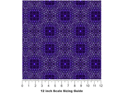 Electric Indigo Mosaic Vinyl Film Pattern Size 12 inch Scale~Rwraps Electric Indigo Mosaic Sizing Chart~2
