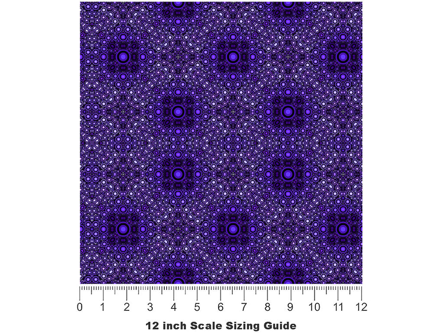 Electric Indigo Mosaic Vinyl Film Pattern Size 12 inch Scale~Rwraps Electric Indigo Mosaic Sizing Chart~2