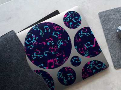 electric notes music DIY Laptop Stickers