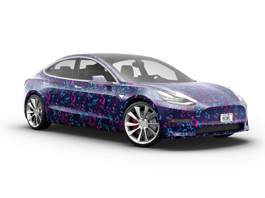 Electric Notes Music Vehicle Vinyl Wrap