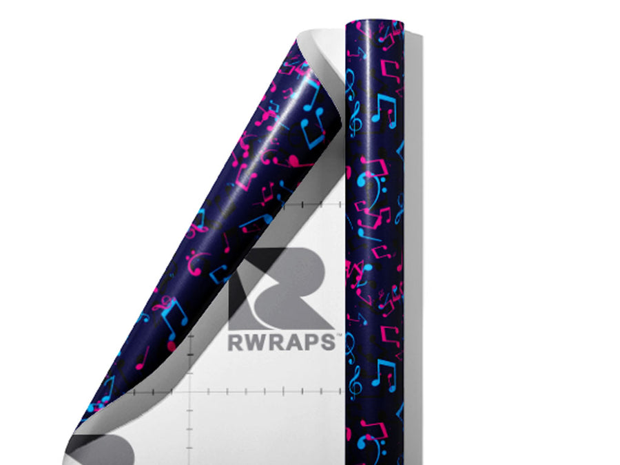 Electric Notes Music Wrap Film Sheets~Rwraps Series 914 Electric Notes Music Scrolled Sheet~3