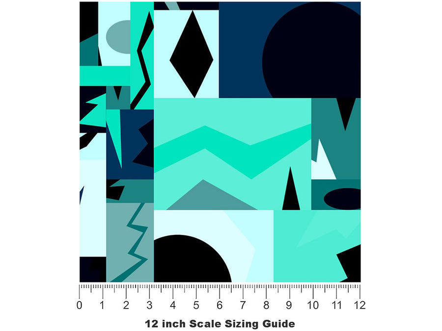 Electrify Me Mosaic Vinyl Film Pattern Size 12 inch Scale~Rwraps Electrify Me Mosaic Sizing Chart~2