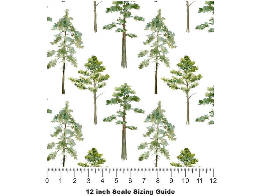 Elegant Evergreens Camping Vinyl Film Pattern Size 12 inch Scale~Rwraps Elegant Evergreens Camping Sizing Chart~2