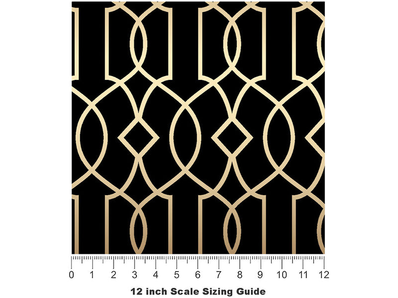 Elevator Cage Art Deco Vinyl Film Pattern Size 12 inch Scale~Rwraps Elevator Cage Art Deco Sizing Chart~2
