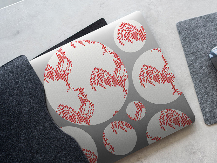 embroidered stud bird DIY Laptop Stickers