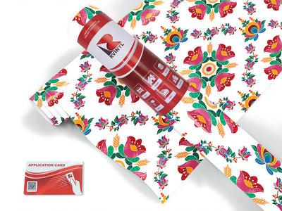 embroidered tulips mandala Craft Vinyl Roll