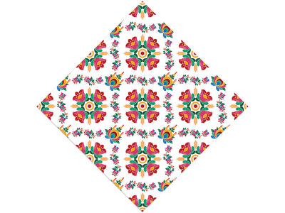 Embroidered Tulips Mandala Vinyl Wrap Pattern