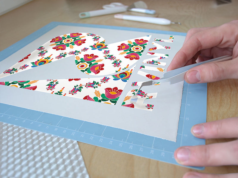 embroidered tulips mandala Easy Weed Craft Vinyl