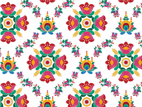Embroidered Tulips Mandala Vinyl Wrap Pattern~Rwraps Series 914 Digitally Printed Vinyl Wrap~0