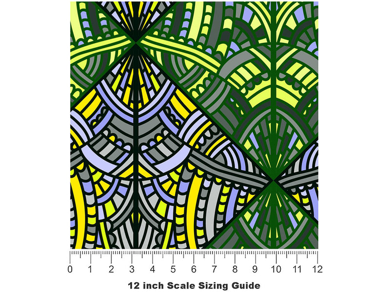 Emerald City Art Deco Vinyl Film Pattern Size 12 inch Scale~Rwraps Emerald City Art Deco Sizing Chart~2