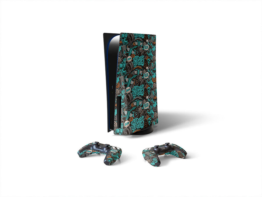 end to end graffiti Sony PS5 DIY Skin