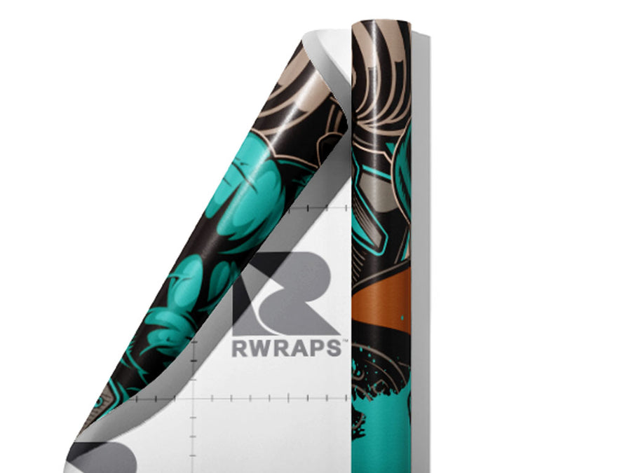 End to End Graffiti Wrap Film Sheets~Rwraps Series 914 End to End Graffiti Scrolled Sheet~3