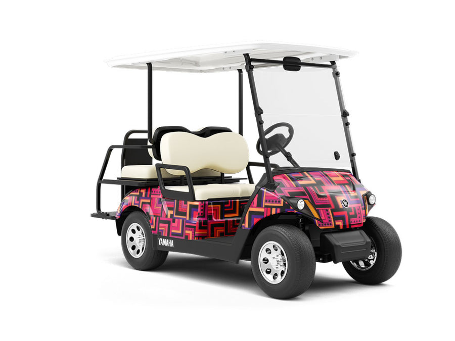 Endless Agitation Art Deco Wrapped Golf Cart