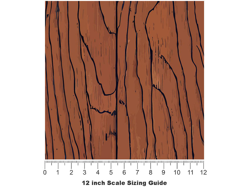 English Chestnut Wood Plank Vinyl Film Pattern Size 12 inch Scale~Rwraps English Chestnut Wood Plank Sizing Chart~3