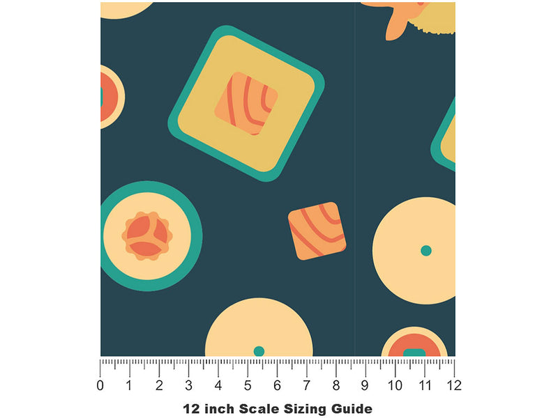 Enough Unagi Food Vinyl Film Pattern Size 12 inch Scale~Rwraps Enough Unagi Food Sizing Chart~2