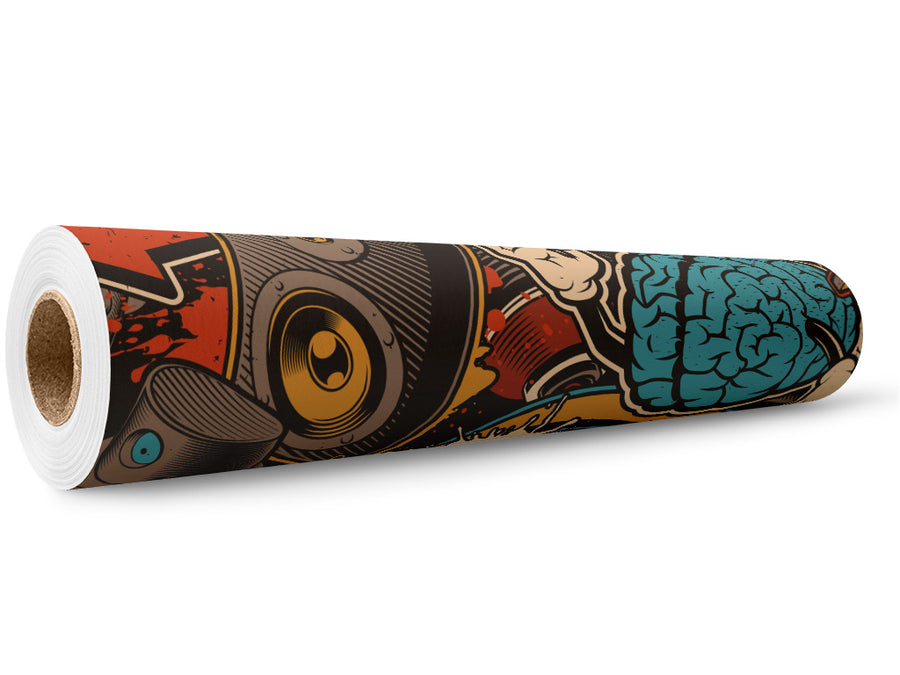 Entrance Music Graffiti Wrap Film Wholesale Roll~Rwraps Series 914 Digitally Printed Vinyl Roll~5