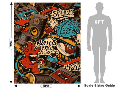 Entrance Music Graffiti Vehicle Wrap Scale~Rwraps Series 914 Entrance Music Graffiti Measurements~1