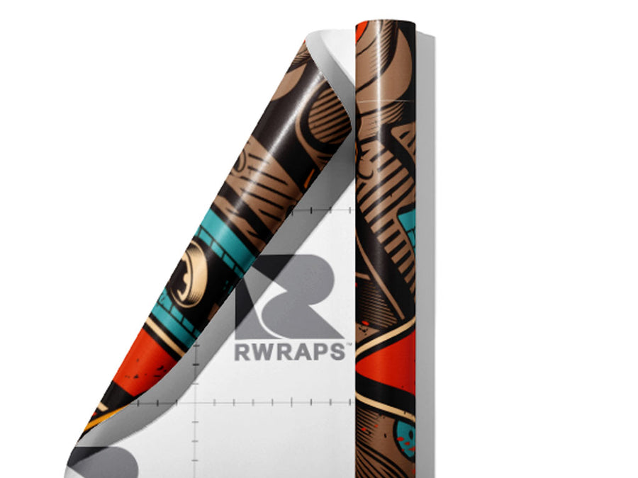 Entrance Music Graffiti Wrap Film Sheets~Rwraps Series 914 Entrance Music Graffiti Scrolled Sheet~3