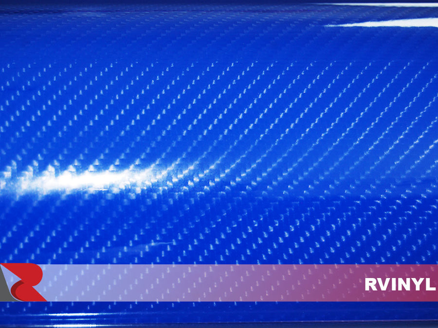 Blue 5D Automotive Carbon Fiber Vinyl Film Wrap