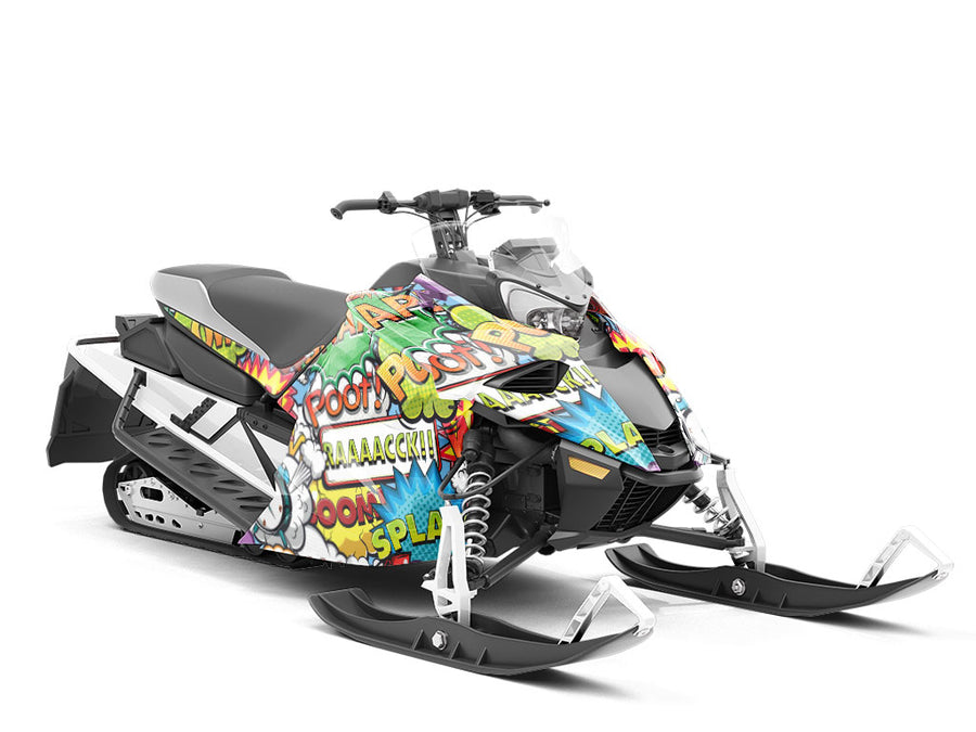 Espionage Comic Sticker Bomb Custom Wrapped Snowmobile