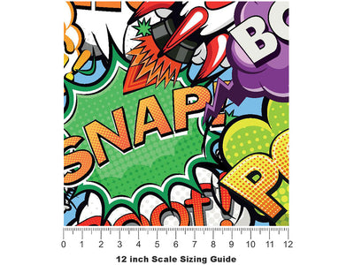 Espionage Comic Sticker Bomb Vinyl Film Pattern Size 12 inch Scale~Rwraps Espionage Comic Sticker Bomb Sizing Chart~3