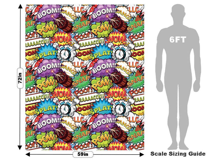 Espionage Comic Sticker Bomb Vehicle Wrap Scale~Rwraps Series 914 Espionage Comic Sticker Bomb Measurements~2