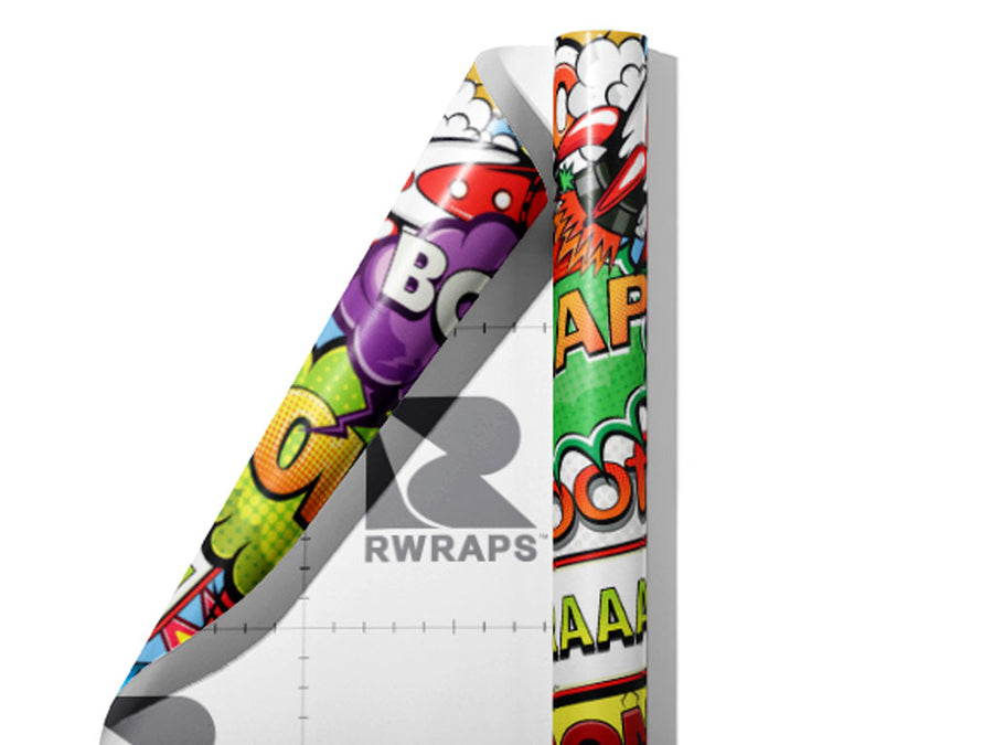 Espionage Comic Sticker Bomb Wrap Film Sheets~Rwraps Series 914 Espionage Comic Sticker Bomb Scrolled Sheet~4