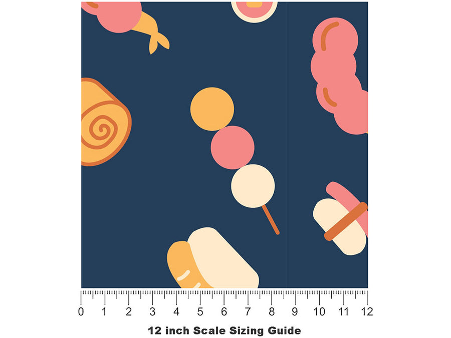 Evening Dessert Food Vinyl Film Pattern Size 12 inch Scale~Rwraps Evening Dessert Food Sizing Chart~2