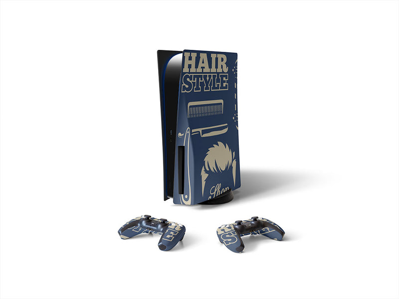 evening shadow barber shop Sony PS5 DIY Skin