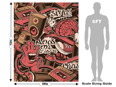 Exit Music Graffiti Vehicle Wrap Scale~Rwraps Series 914 Exit Music Graffiti Measurements~1
