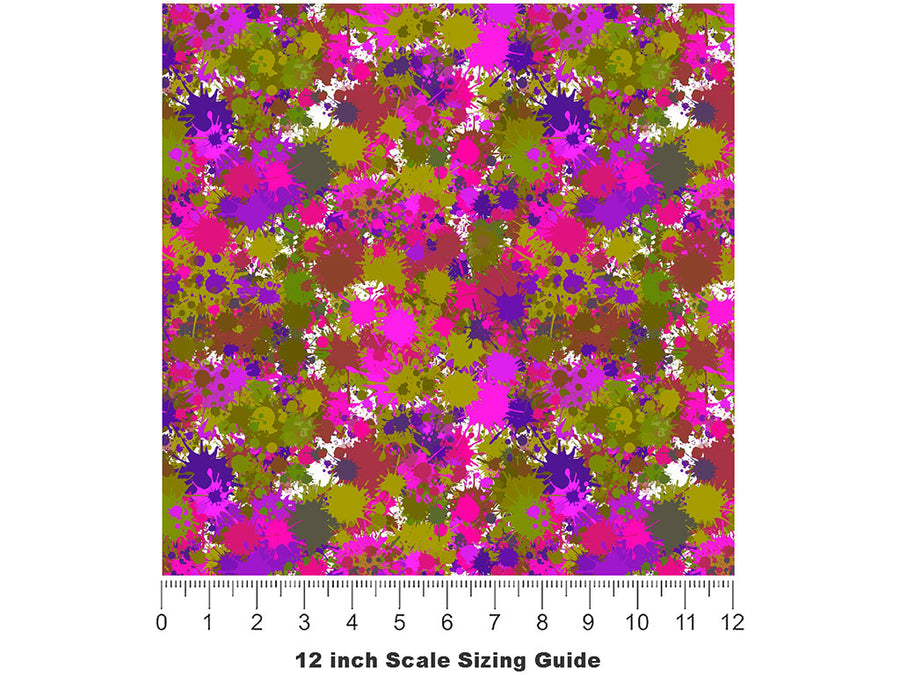Experiment Gone Wrong Paint Splatter Vinyl Film Pattern Size 12 inch Scale~Rwraps Experiment Gone Wrong Paint Splatter Sizing Chart~2
