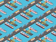 Exported Goods Cityscape Vinyl Wrap Pattern~Rwraps Series 914 Digitally Printed Vinyl Wrap~0