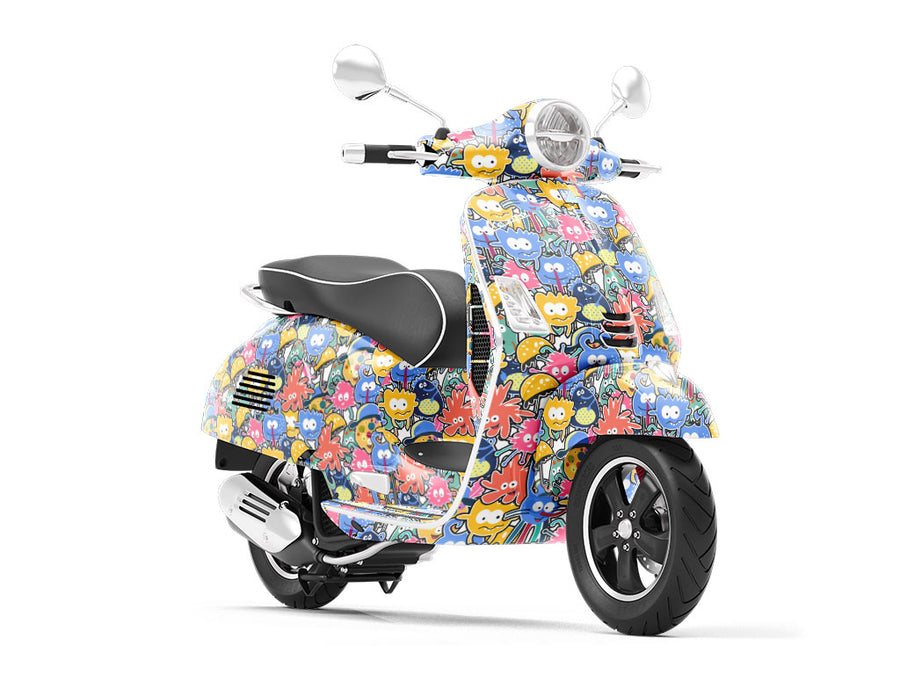 Extraterrestrial Parade Sticker Bomb Vespa Scooter Wrap Film