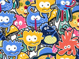 Extraterrestrial Parade Sticker Bomb Vinyl Wrap Pattern~Rwraps Series 914 Digitally Printed Vinyl Wrap~0