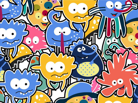 Extraterrestrial Parade Sticker Bomb Vinyl Wrap Pattern~Rwraps Series 914 Digitally Printed Vinyl Wrap~0